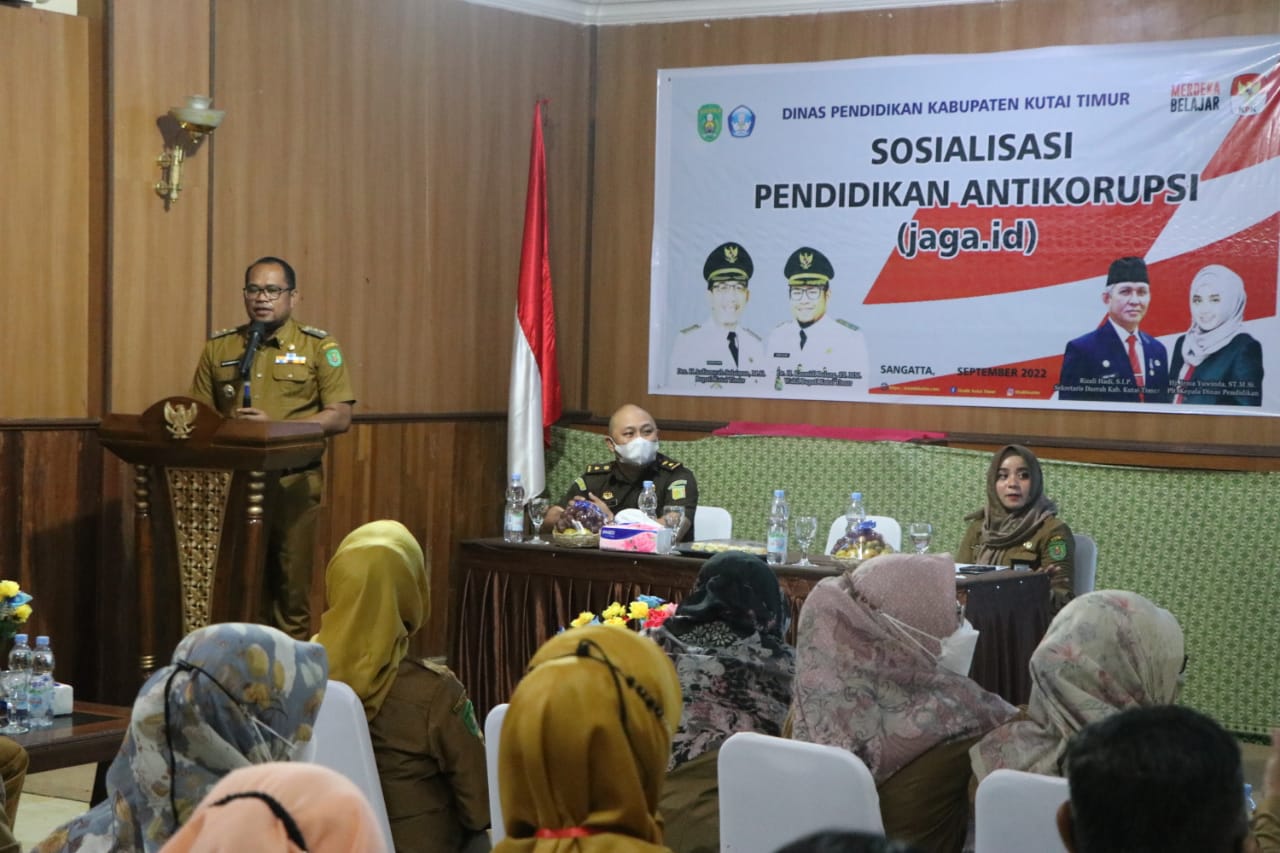 Disdik Kutim Sosialisasikan Pentingnya Pendidikan Anti Korupsi