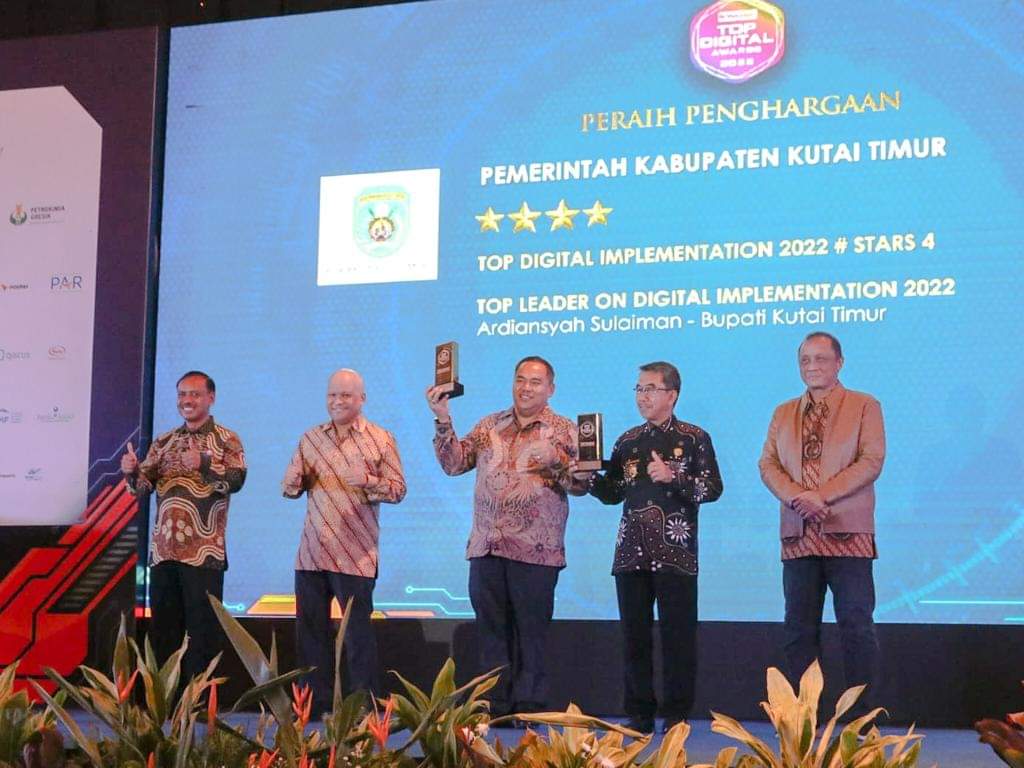 Top Digital Awards 2022, Pemkab Kutai Timur Menerima Penghargaan Level 4 Sangat Memuaskan